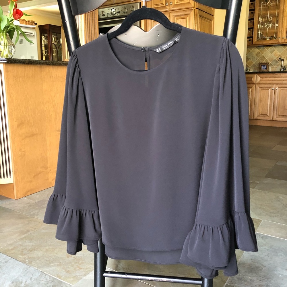 Zara Full Sleeve Black Top
